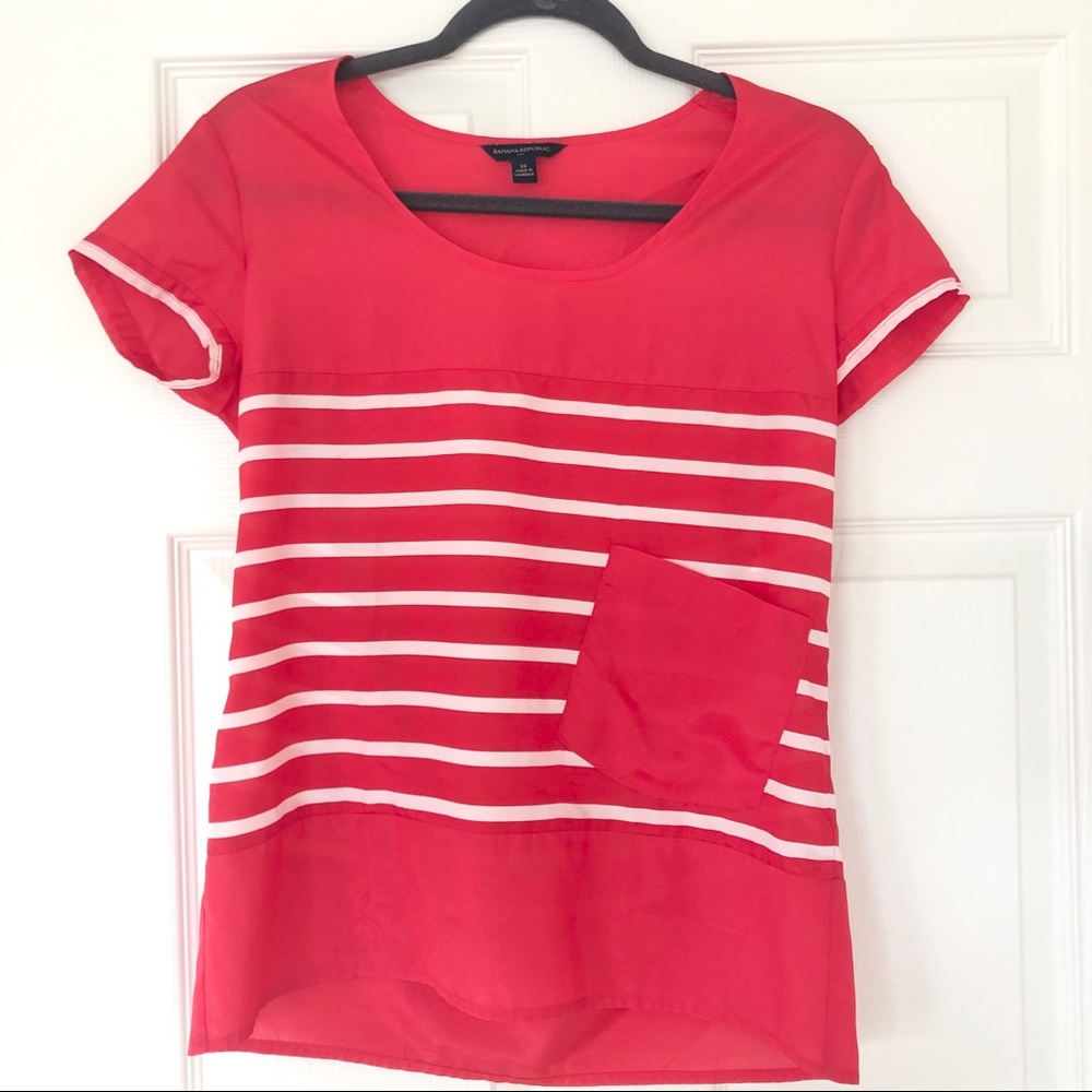 Banana Republic Striped Pocket Top (Sz XS)